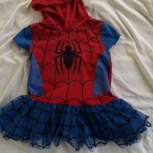 Spider-Man Spider girl- Girls Vtg Marvel Costume Halloween Dress Girls Sz 6 - Picture 2 of 11